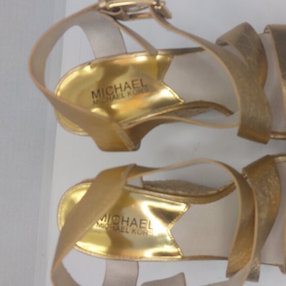 Michael by Michael Kors Giovanna Espadrille Wedge, Pale Gold Women's Size 8M - Picture 8 of 11